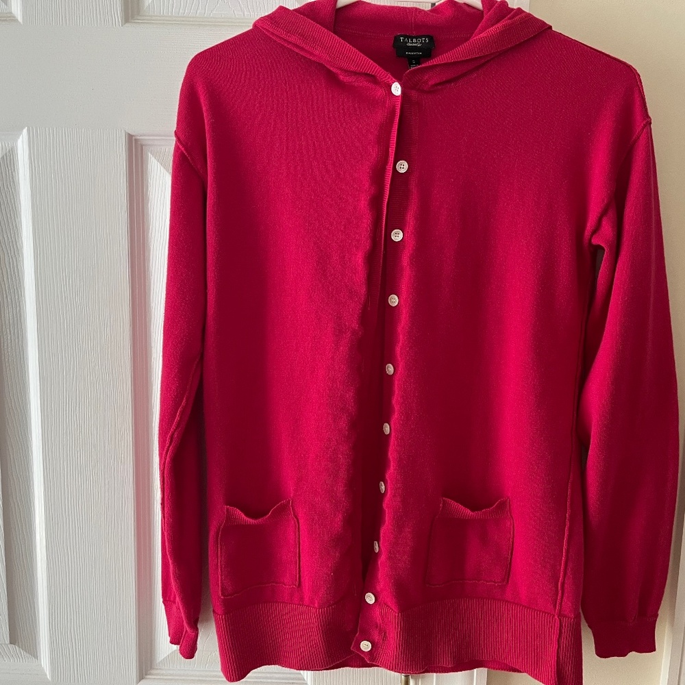 Talbots Hooded Cardigan, Size Small